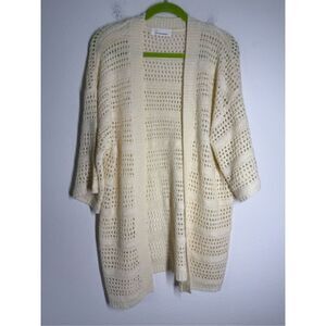 Anthropology Women’s Cream Short Sleeve Knit Cardigan OS